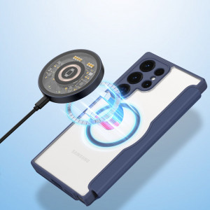 Калъф тип книга с прозрачен гръб DUX DUCIS Skin X Pro MagSafe - Samsung Galaxy S24 Ultra син - Img 5
