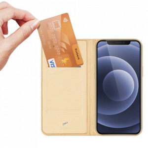 Калъф тип книга DUX DUCIS Skin Pro - iPhone 13 златист - Img 2