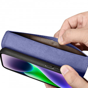 Калъф тип книга iCARER Wallet 2в1 против кражба - iPhone 14 Cover светлолилав - Img 11