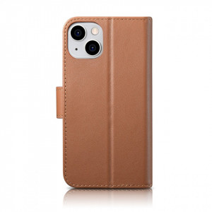 Калъф тип книга iCARER Wallet 2в1 против кражба - iPhone 14 Plus Cover кафяв - Img 2