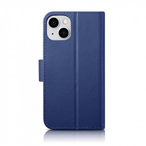 Калъф тип книга iCARER Wallet 2в1 против кражба - iPhone 14 Plus Cover син - Img 2