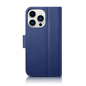 Калъф тип книга iCARER Wallet 2в1 против кражба - iPhone 14 Pro Cover син - Img 2
