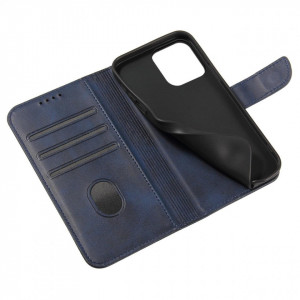 Калъф тип книга Magnet Elegant - iPhone 14 Pro Max син - Img 6