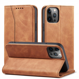Калъф тип книга Magnet Fancy - iPhone 12 Pro Max кафяв - Img 2