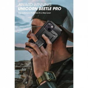 Калъф 360° със стойка и клипс SUPCASE Unicorn Beetle Pro - iPhone 13 / 14 черен - Img 10