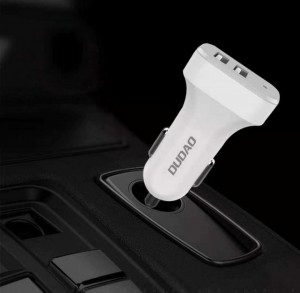 Комплект зарядни за кола DUDAO 2.4A 2x USB Type A + кабел 3в1 Lightning / USB Type C / Micro USB (R7) бяло - Img 7