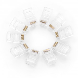 Комплект от 100 бр. RJ45 накрайник UGREEN 8P8C (UTP Cat. 5 / Cat. 5e) (NW110) прозрачен - Img 6
