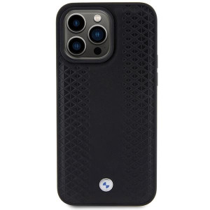 Оригинален гръб от еко кожа BMW Leather Diamond - iPhone 15 Pro Max черен - Img 3
