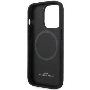 Оригинален гръб от еко кожа BMW Leather Diamond MagSafe BMHMP14L22RFGR - iPhone 14 Pro бургундско червен - Img 7