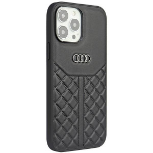 Оригинален гръб от естествена кожа AUDI Genuine Leather AU-TPUPCIP13P-Q8 / D1-BK - iPhone 13 Pro черен - Img 2