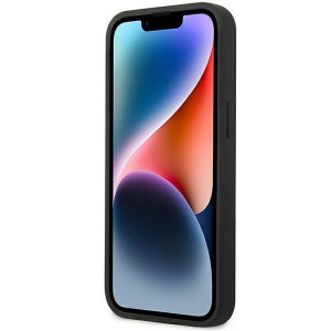 Оригинален гръб от естествена кожа BMW Leather Stamp BMHCP14MSLLBK - iPhone 14 Plus черен - Img 5