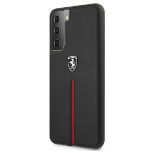 Оригинален гръб от естествена кожа FERRARI Off Track Leather Nylon Stripe FEOSIHCS21 5GSBK - Samsung Galaxy S21 5G черен - Img 2