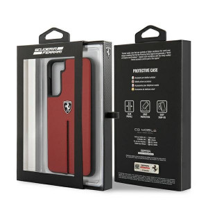 Оригинален гръб от естествена кожа FERRARI Off Track Leather Nylon Stripe FEOSIHCS21 5GSRE - Samsung Galaxy S21 5G червен - Img 8