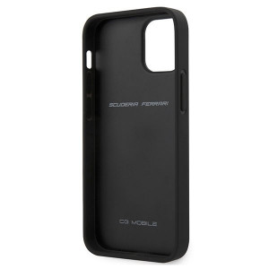 Оригинален гръб от естествена кожа FERRARI Off Track Quilted FEHQUHCP12SBK - iPhone 12 mini черен - Img 5