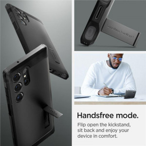 Оригинален гръб със стойка SPIGEN Tough Armor - Samsung Galaxy S24 Ultra черен - Img 14