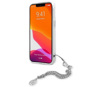 Оригинален гръб с верижка GUESS Peony Chain GUHCP13SKSPESI - iPhone 13 mini сив - Img 5
