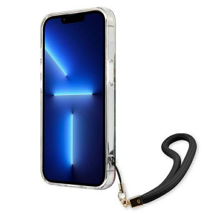 Оригинален гръб с връзка GUESS Flower GUHCP13LHFLSB - iPhone 13 Pro син - Img 5