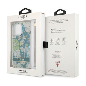 Оригинален гръб с връзка GUESS Flower GUHCP13LHFLSN - iPhone 13 Pro зелен - Img 8