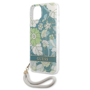 Оригинален гръб с връзка GUESS Flower GUHCP13MHFLSN - iPhone 13 зелен - Img 6