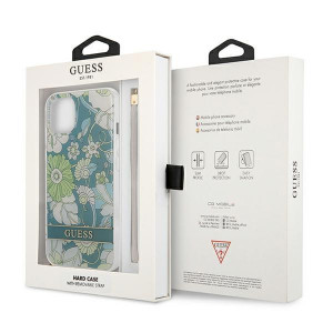 Оригинален гръб с връзка GUESS Flower GUHCP13SHFLSN - iPhone 13 mini зелен - Img 8