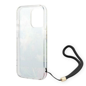 Оригинален гръб с връзка GUESS Flower GUOHCP14LHFLSB - iPhone 14 Pro син - Img 6