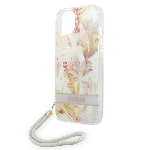 Оригинален гръб с връзка GUESS Flower GUOHCP14MHFLSU - iPhone 14 Plus лилав - Img 5
