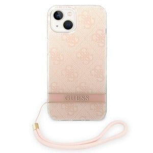 Оригинален гръб с гривна GUESS 4G Print Strap GUOHCP14MH4STP - iPhone 14 Plus розов - Img 2