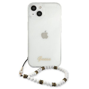Оригинален гръб с гривна GUESS White Pearl GUHCP13mkPSWH - iPhone 13 прозрачен - Img 3