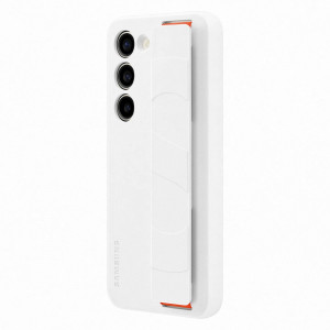 Оригинален гръб с лентов държач SAMSUNG Silicone Grip (EF-GS911TWEGWW) - Samsung Galaxy S23 бял - Img 4