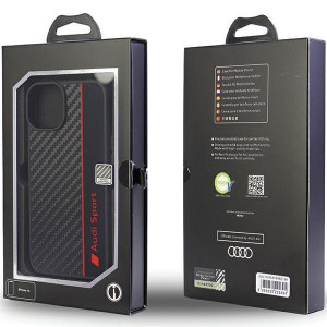 Оригинален гръб AUDI Carbon Fiber Stripe AUS-TPUPCIP14-R8 / D1-BK - iPhone 14 черен - Img 6