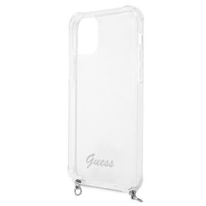 Оригинален гръб GUESS 4G Chain с презрамка GUHCP12MKC4GSSI - iPhone 12 / 12 Pro прозрачен - Img 6
