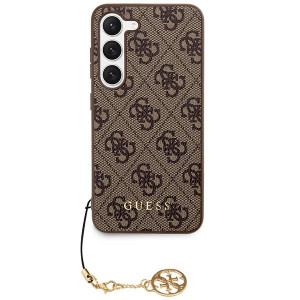 Оригинален гръб GUESS 4G Charms GUHCS23MGF4GBR - Samsung Galaxy S23+ кафяв - Img 3