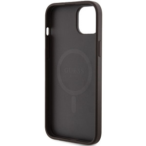 Оригинален гръб GUESS 4G Collection Leather Metal Logo MagSafe - iPhone 15 Plus / 14 Plus кафяв - Img 7
