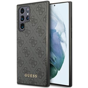 Оригинален гръб GUESS 4G Metal Gold Logo GUHCS23LG4GFGR - Samsung Galaxy S23 Ultra сив - Img 1