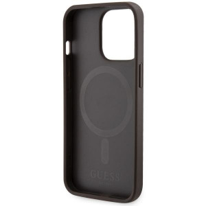 Оригинален гръб GUESS 4G Printed Stripe MagSafe GUHMP13XP4RPSW - iPhone 13 Pro Max кафяв - Img 7