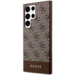 Оригинален гръб GUESS 4G Stripe GUHCS23LG4GLBR - Samsung Galaxy S23 Ultra кафяв - Img 2