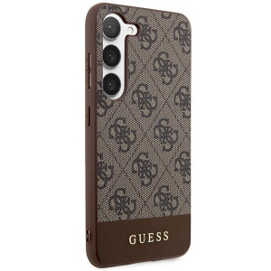 Оригинален гръб GUESS 4G Stripe GUHCS23MG4GLBR - Samsung Galaxy S23+ кафяв - Img 4