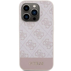 Оригинален гръб GUESS 4G Stripe - iPhone 15 Pro розов - Img 3