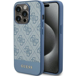 Оригинален гръб GUESS 4G Stripe - iPhone 15 Pro син - Img 1