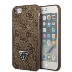 Оригинален гръб GUESS 4G Triangle Logo Cardslot GUHCI8P4TPW с външен джоб - iPhone 7 / 8 / SE (2nd gen) / SE (3rd gen) кафяв - Img 1