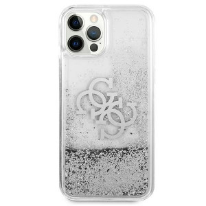 Оригинален гръб GUESS Big Liquid Glitter GUHCP12LLG4GSI - iPhone 12 Pro Max сребрист - Img 3