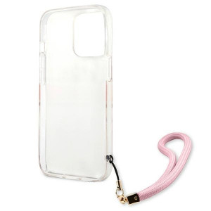 Оригинален гръб GUESS Camo GUHCP13LKCABPI с връзка - iPhone 13 Pro розов - Img 7