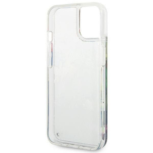 Оригинален гръб GUESS Flower Liquid Glitter GUHCP14MLFLSB - iPhone 14 Plus син - Img 7