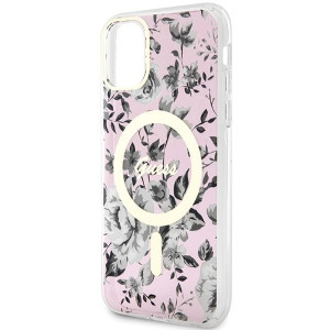 Оригинален гръб GUESS Flower MagSafe GUHMN61HCFWSP - iPhone 11 розов - Img 6