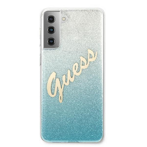 Оригинален гръб GUESS Glitter Gradient Script GUHCS21MPCUGLSBL - Samsung Galaxy S21+ 5G син - Img 3