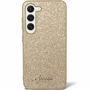 Оригинален гръб GUESS Glitter Script - Samsung Galaxy S24+ златист