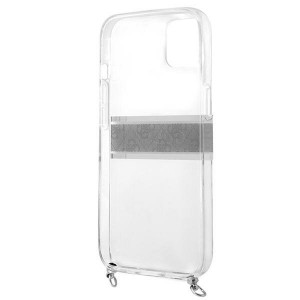 Оригинален гръб GUESS Gray Strap Silver Chain GUHCP13SKC4GBSI - iPhone 13 mini прозрачен / сив - Img 7