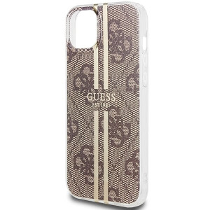 Оригинален гръб GUESS IML 4G Gold Stripe - iPhone 15 Plus / 14 Plus кафяв - Img 6