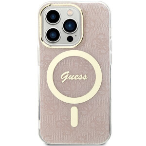 Оригинален гръб GUESS IML 4G MagSafe - iPhone 15 Pro розов - Img 3