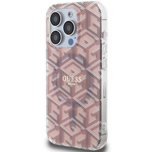 Оригинален гръб GUESS IML GCube MagSafe - iPhone 15 Pro розов - Img 2